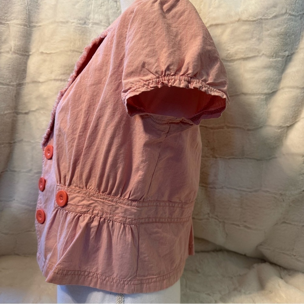 Wear it Declare it Short Sleeve Jacket. Size XL. Pink/ White Striped. New - Picture 6 of 16
